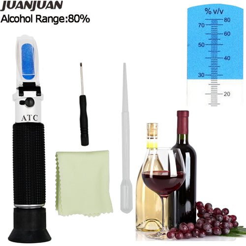 Alcohol refractometer liquor alcohol Content Tester Portable Hand Held 0-80% alcoholometer with ATC Wine Measure Device 39%off