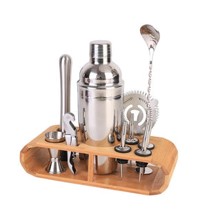 1-12 Pcs/Set 750ml Stainless Steel Cocktail Shaker Mixer Drink Bartender Browser Kit Bars Set Tools With Wine Rack Stand