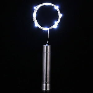 String Lights Silver LED Wine Bottle Lights Battery Powered Cork Shape Glass Bottle Stopper Lamp Christmas Garlands Decor